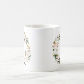 Waterverf Magnolias | Monogram bloemkrans Koffiemok (Center)