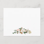 Waterverf Magnolias Rozen Bruiloft Details Kaart (Achterkant)