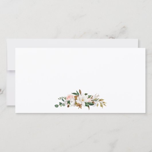 Waterverf Magnolias Rozen Gold Cadeaubon (Achterkant)