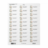 Waterverf Magnolias Rozen Return Address Etiket (Full Sheet)
