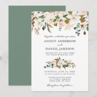 Waterverf Magnolias Rozen Sage Green