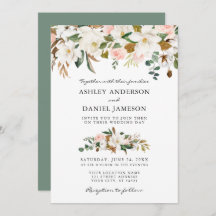 Waterverf Magnolias Rozen Sage Green