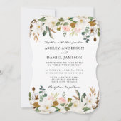 Waterverf Magnolias Rozen Wedding Sage Green Kaart (Voorkant)