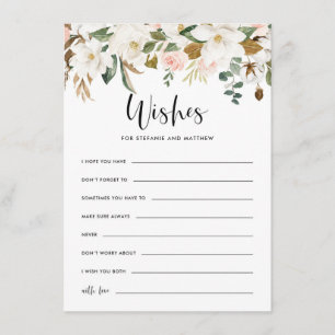 Waterverf Magnolias Rustic Wedding Well wil Informatiekaartje