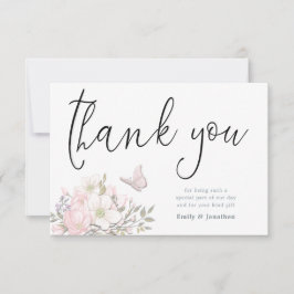 Waterverf Magnolias Stijlvolle Script Foto Bedankkaart