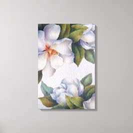 Waterverf — Magnolias Stretched Canvas afdrukken