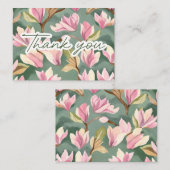 Waterverf Magnolia's van Dankbaarheid Opmerking Notitiekaartje (Voorkant / Achterkant)