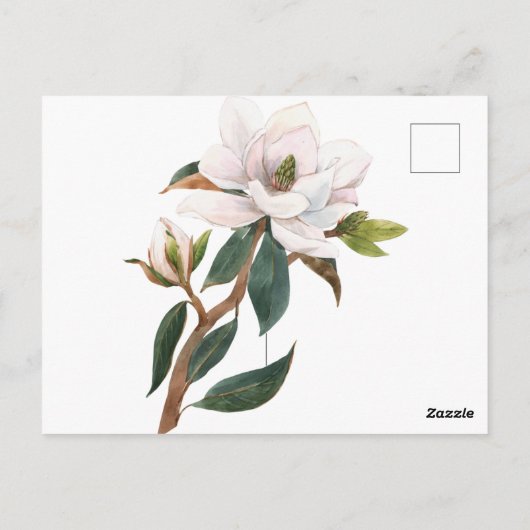 waterverf magnolibloem briefkaart (Achterkant)