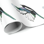 Waterverf Magpie Bird in Flight Natuur Kunst Cadeaupapier (Rol Hoek)