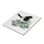 Waterverf Magpie Bird Wildlife Art Tegeltje (Zijkant)