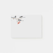 Waterverf Magpie Birds Berry Struik Art Post-it® Notes (Voorkant)