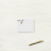 Waterverf Magpie Birds Berry Struik Art Post-it® Notes (Op bureau)