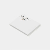 Waterverf Magpie Birds Berry Struik Art Post-it® Notes (Schuin)