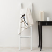 Waterverf Magpie Family Friends Tree Berry Winter Sherpa Deken (In situ)