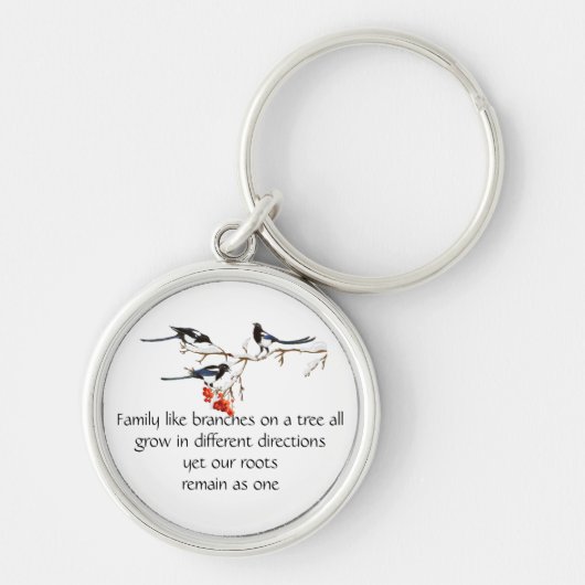 Waterverf Magpie Family Quote Animal    NatureKey Sleutelhanger (Voorkant)