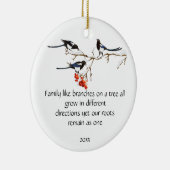 Waterverf Magpie Family Quote Animal Natuur Keramisch Ornament (Rechts)