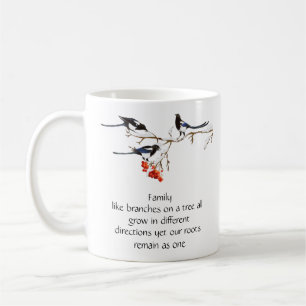 Waterverf Magpie Family Quote Animal Natuur Mok