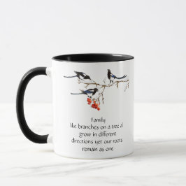 Waterverf Magpie Family Quote Animal Natuur Mok