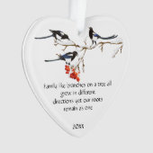 Waterverf Magpie Family Quote Animal Natuur Ornament (voorkant)