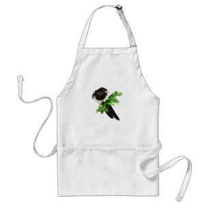 Waterverf Magpie Garden Birds Vogelliefhebbers Standaard Schort