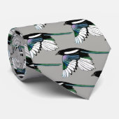 Waterverf Magpie in Flight Garden Vogelkunst Stropdas (Opgerold)