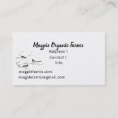 Waterverf Magpie Organic Boerderijen Visitekaartje (Voorkant)