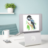 Waterverf Magpie Tuin Vogel Natuur Kunst Sticker (Laptop op bureau)
