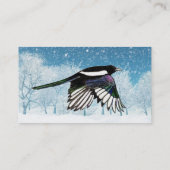 Waterverf Magpie, Vogel, Natuur, Wilde dieren Visitekaartje (Achterkant)