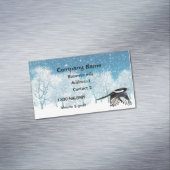 Waterverf Magpie, Vogel, Natuur, Wildlife Busines Magnetisch Visitekaartje (Voorbeeld)