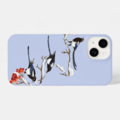 Waterverf Magpies Garden Bird Natuur Art iPhone Hoesje (Achterkant horizontaal)