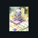 Waterverf Mahjong Art Canvas Afdruk<br><div class="desc">waterverf mahjong kunst met originele kunst prints van Nicole.</div>