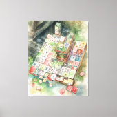 Waterverf Mahjong Art Canvas Afdruk (Voorkant)