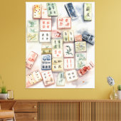 Waterverf Mahjong Art Print (Insitu (Woonkamer))