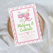 Waterverf Mahjong Grandmillennial Cocktail Party