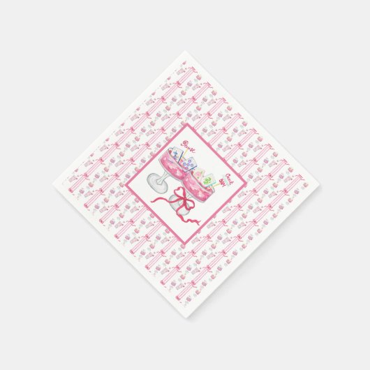 Waterverf Mahjong Grandmillennial Cocktail Party Servet (Hoek)