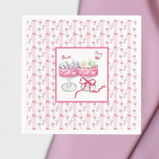 Waterverf Mahjong Grandmillennial Cocktail Party Servet