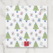 Waterverf Mahjong kerstboom Bedankjes Labels (Achterkant)