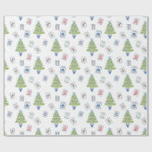 Waterverf Mahjong kerstboom Cadeaupapier (Vlak)