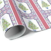 Waterverf Mahjong kerstboom Cadeaupapier (Rol Hoek)