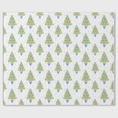 Waterverf Mahjong kerstboom Cadeaupapier (Vlak)