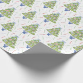 Waterverf Mahjong kerstboom Cadeaupapier (Hoek)