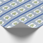 Waterverf Mahjong kerstboom Cadeaupapier (Hoek)