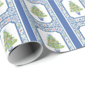 Waterverf Mahjong kerstboom Cadeaupapier (Rol Hoek)