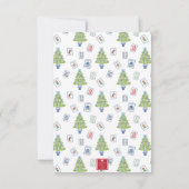 Waterverf Mahjong kerstboom gepersonaliseerd Notitiekaartje (Achterkant)