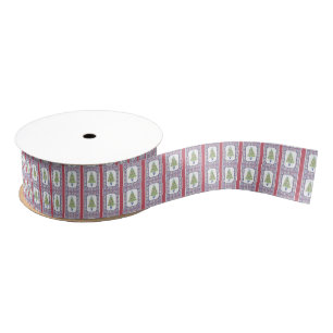 Waterverf Mahjong kerstboom Grosgrain Lint