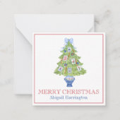 Waterverf Mahjong kerstboom Notitiekaartje (Voorkant)