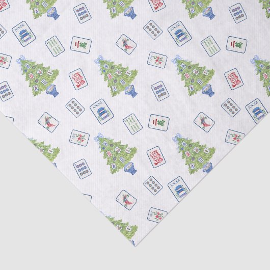 Waterverf Mahjong kerstboom Tissuepapier (Detail)