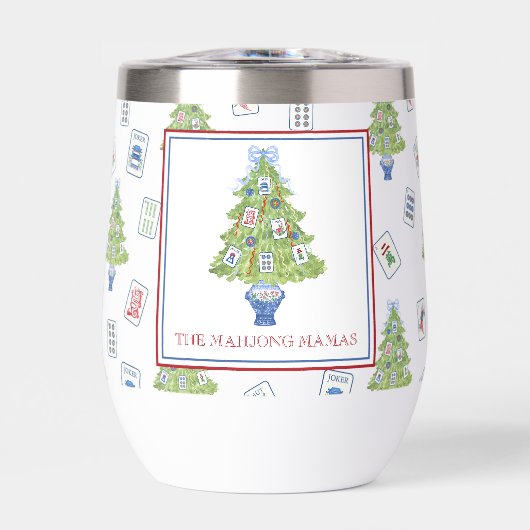 Waterverf Mahjong kerstboomfeest (Voorkant)