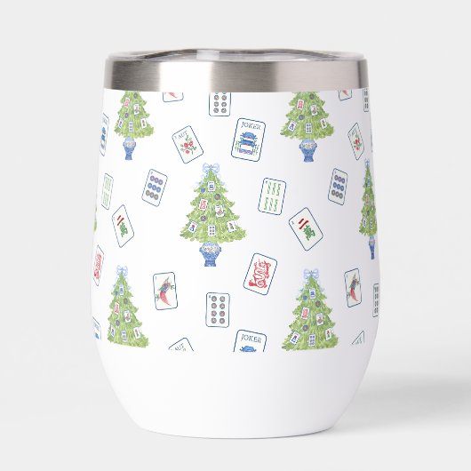 Waterverf Mahjong kerstboomfeest (Achterkant)