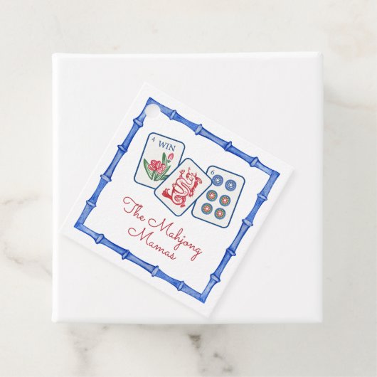 Waterverf Mahjong Tegels & Bogen behuizing Bedankjes Labels (In situ)